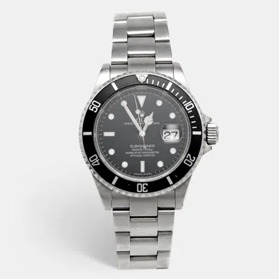 Pre-owned Rolex Submariner 16610t Black Dial Stainless Steel Men's Wristwatch 40mm