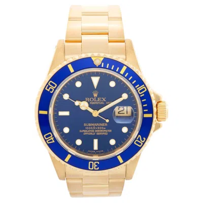 Pre-owned Rolex Submariner 18k Gold Men's Watch 16618 In Multi