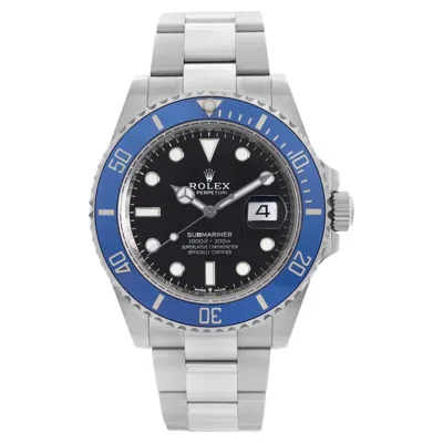 Pre-owned Rolex Submariner 18k White Gold Black Dial Mens Automatic Watch 126619lb