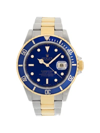 Pre-owned Rolex Submariner 40mm Watch In Blue