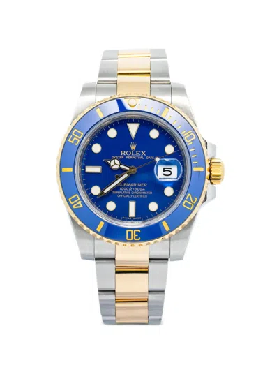 Pre-owned Rolex Submariner 40mm Watch In Blue