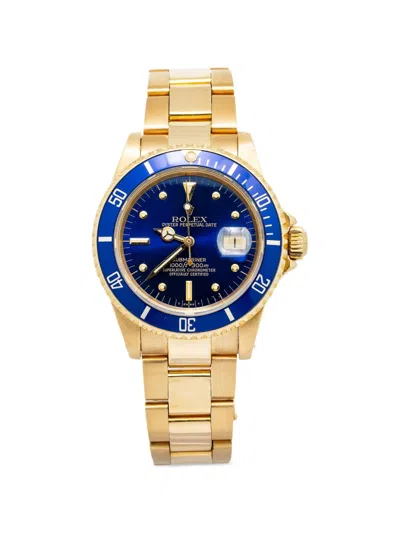 Pre-owned Rolex Submariner 40mm Watch In Blue