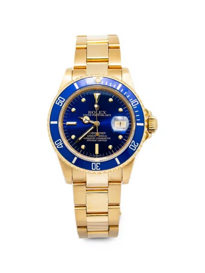 Pre-owned Rolex Submariner 40mm Watch In Blue
