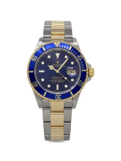 Pre-owned Rolex Submariner 40mm Watch In Blue