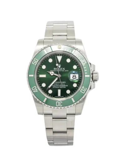Pre-owned Rolex Submariner 40mm Watch In Green
