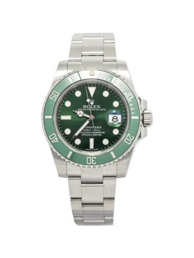 Pre-owned Rolex Submariner 40mm Watch In Green