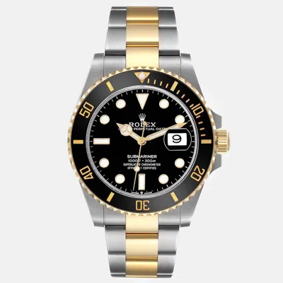 Pre-owned Rolex Submariner 41 Steel Yellow Gold Black Dial Mens Watch 126613