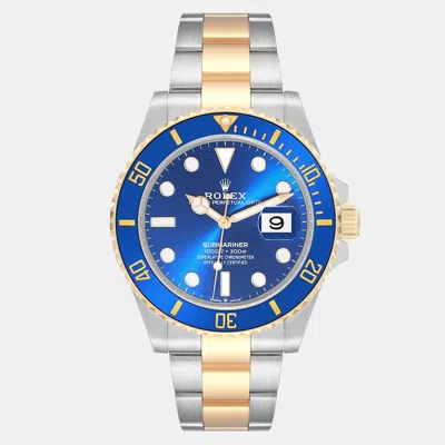 Pre-owned Rolex Submariner 41 Steel Yellow Gold Blue Dial Mens Watch 126613