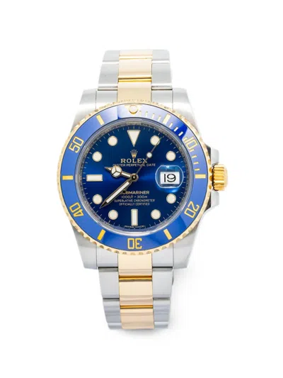 Pre-owned Rolex Submariner 41mm Watch In Blue