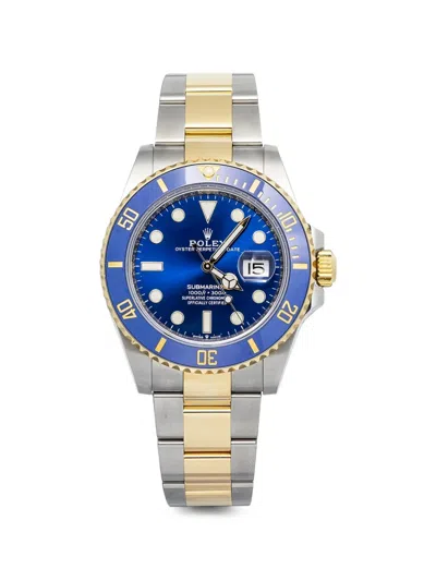 Pre-owned Rolex Submariner 41mm Watch In Blue
