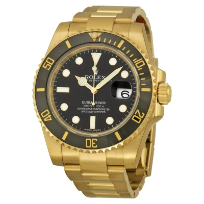 Rolex Submariner Black Dial 18k Yellow Gold Oyster Bracelet Automatic Men's Watch 116618bkso