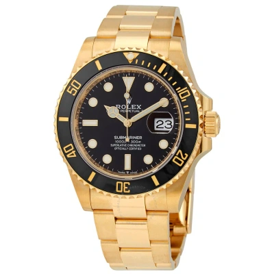 Rolex Submariner Black Dial 18k Yellow Gold Oyster Bracelet Automatic Men's Watch 126618lnbkso In Black / Gold / Gold Tone / Yellow