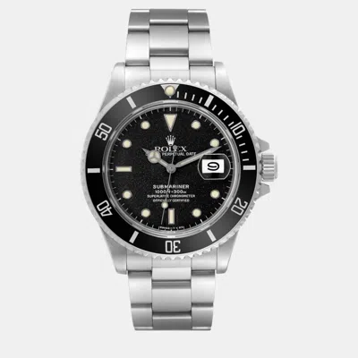 Pre-owned Rolex Submariner Black Dial Steel Vintage Men's Watch 40.0 Mm