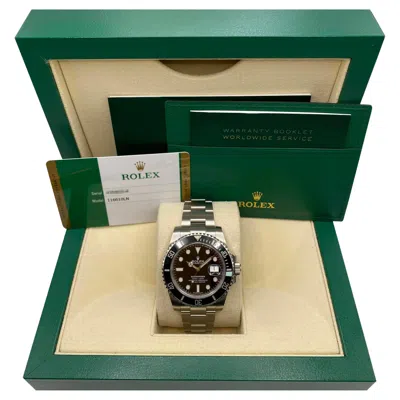 Pre-owned Rolex Submariner Date 116610ln Steel Ceramic Black Dial Watch Full Kit