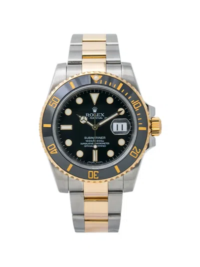 Pre-owned Rolex Submariner Date 40mm Watch In Black