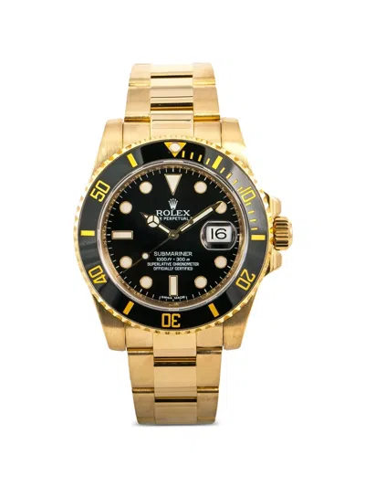 Pre-owned Rolex Submariner Date 40mm Watch In Black