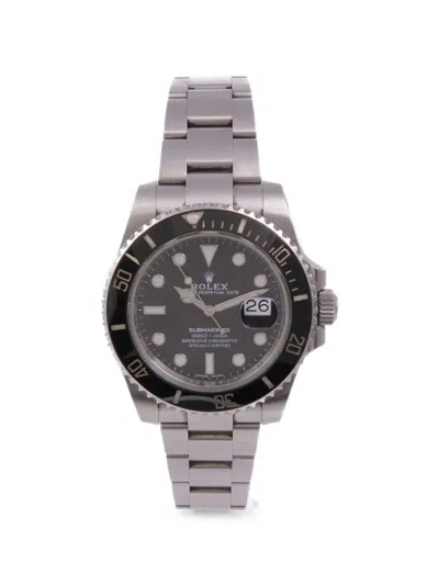 Pre-owned Rolex Submariner Date 40mm Watch In Black