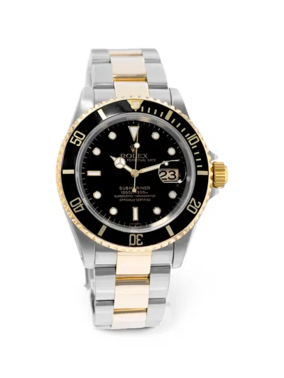 Pre-owned Rolex Submariner Date 40mm Watch In Black