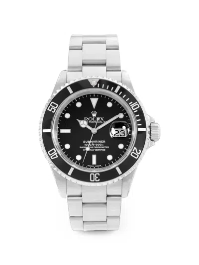 Pre-owned Rolex Submariner Date 40mm Watch In Black