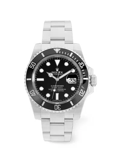 Pre-owned Rolex Submariner Date 40mm Watch In Black