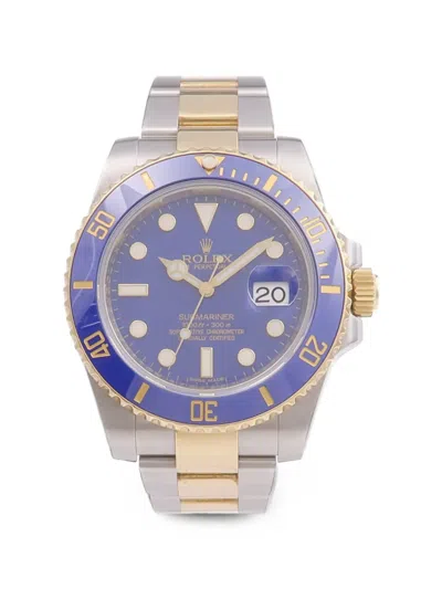 Pre-owned Rolex Submariner Date 40mm Watch In Blue