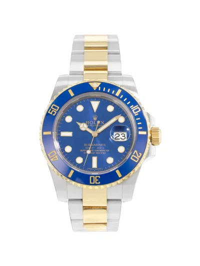 Pre-owned Rolex Submariner Date 40mm Watch In Blue