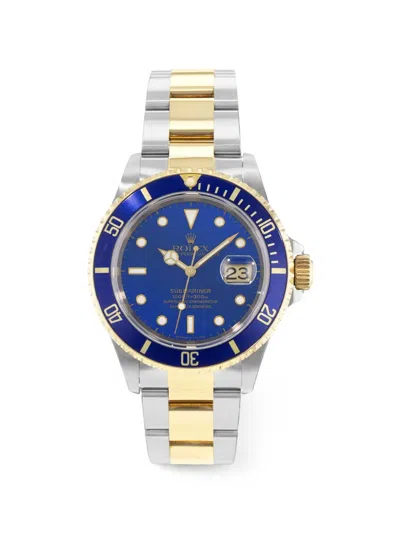 Pre-owned Rolex Submariner Date 40mm Watch In Blue