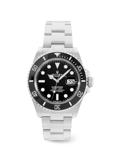 Pre-owned Rolex Submariner Date 41mm Watch In Black