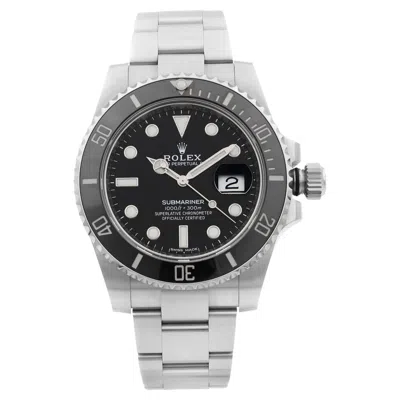 Pre-owned Rolex Submariner Date Steel Ceramic Black Dial Automatic Mens Watch 116610ln