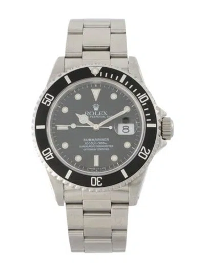 Pre-owned Rolex Submariner Date Watch, 40mm In Multi