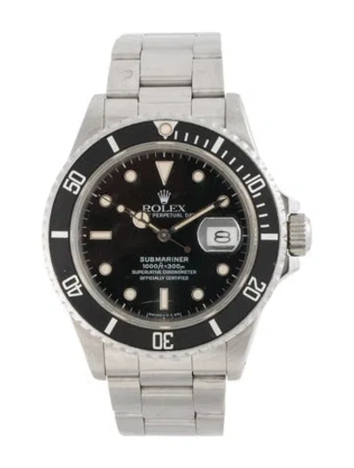 Pre-owned Rolex Submariner Date Watch, 40mm In Multicolor