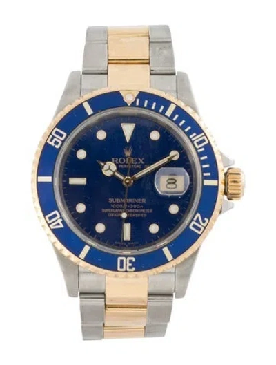 Pre-owned Rolex Submariner Date Watch, 40mm In Multicolor