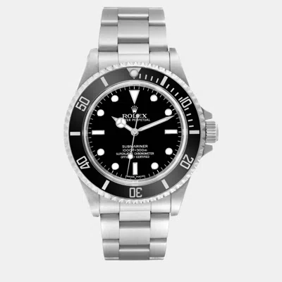 Pre-owned Rolex Submariner No Date 4 Liner Steel Men's Watch 40 Mm In Black