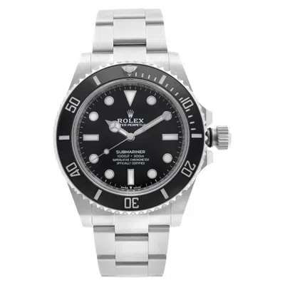 Pre-owned Rolex Submariner No Date Steel Black Dial Automatic Mens Watch 124060bkso