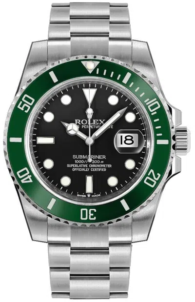 Pre-owned Rolex Submariner "starbucks" Green Bezel Watch For Men Buy For Sale Online