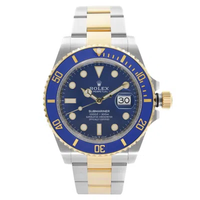 Pre-owned Rolex Submariner Steel 18k Yellow Gold Blue Dial Automatic Watch 126613lb