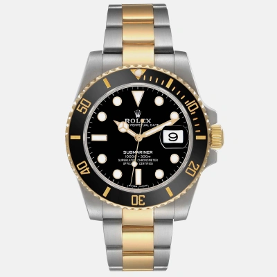 Pre-owned Rolex Submariner Steel Yellow Gold Black Dial Men's Watch 116613 40 Mm