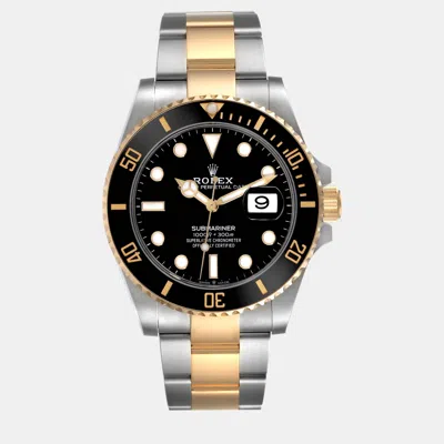 Pre-owned Rolex Submariner Steel Yellow Gold Black Dial Men's Watch 41 Mm