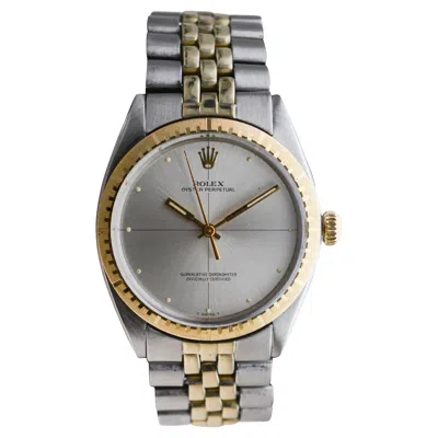 Pre-owned Rolex Two Tone Zephyr With Original Bracelet From 1968 In Multi