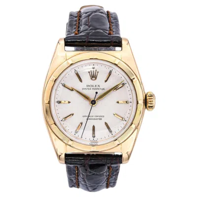 Pre-owned Rolex Vintage 18k Rose Gold  Bubbleback Automatic Watch Ref 6011 In Red