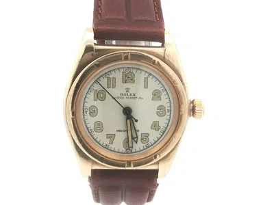 Pre-owned Rolex Vintage 1940s Bubbleback  Oyster Perpetual 14k Gold 32mm Watch Ref. 3372 In Multi