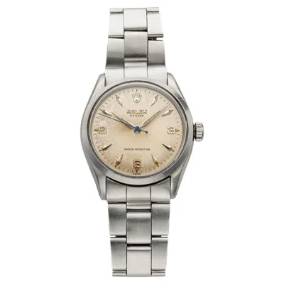 Pre-owned Rolex Vintage 1957  Oyster Super Precision 6480 Steel White Dial Manual 34mm