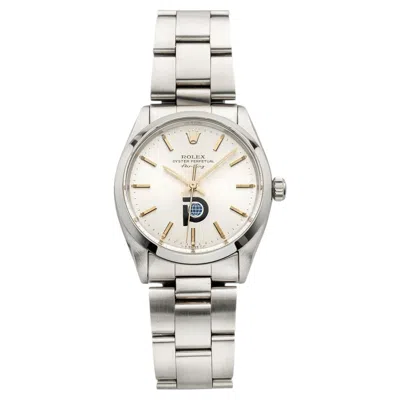 Pre-owned Rolex Vintage 1965  Air-king 5500 Steel Silver Pool Intairdril Dial Auto 34mm In Multi
