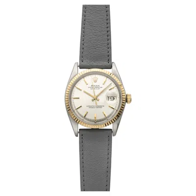 Pre-owned Rolex Vintage 1968  Datejust 1601 Steel 18k Yg Bezel Silver Dial Auto 36mm In Multi