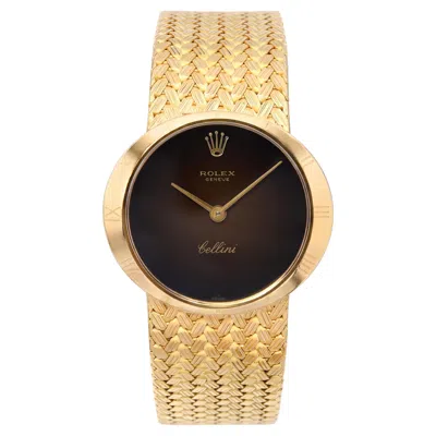 Pre-owned Rolex Vintage 1969 18k Yellow Gold  Cellini Vignette Dial Watch Ref 3818