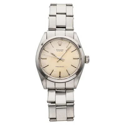 Pre-owned Rolex Vintage 1969  Oyster Precision 6426 Steel Silver Dial Manual Wind 34 Mm In Multi