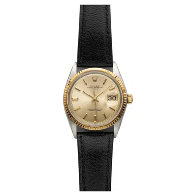 Pre-owned Rolex Vintage 1970  Datejust 1601/3 Two-tone Champagne Stick Dial Auto 36mm In Multi