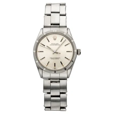 Pre-owned Rolex Vintage 1970  Oyster Perpetual 1007 Stainless Steel Silver Dial Auto 34mm In Multi
