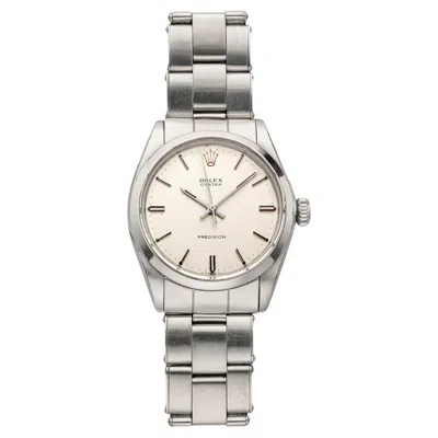 Pre-owned Rolex Vintage 1970  Oyster Precision 6426 Stainless Steel Silver Dial Manual 34mm In Multi
