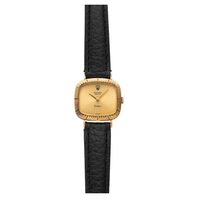 Pre-owned Rolex Vintage 1970s  Cellini 4082 18k Yg Champagne Dial Manual Wind 24 Mm In Multi